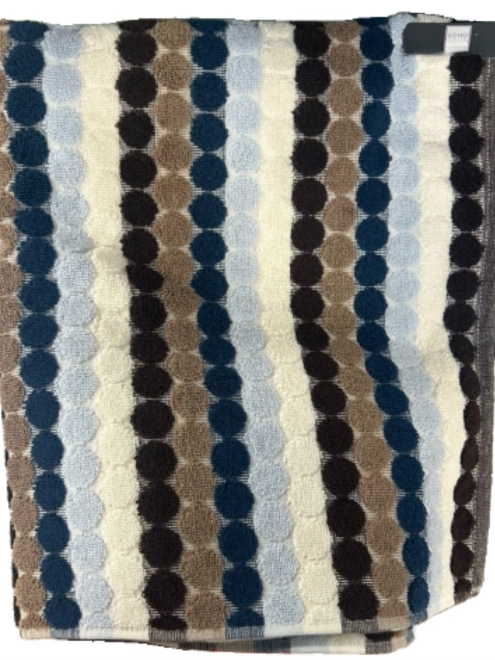 Soho Living Burgundy, White, Blue, Brown Soft Quick Dry Bath Towels Set of 2